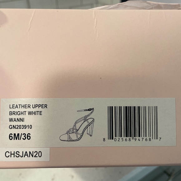 BCBG Strappy White Heel Sandals - Picture 6 of 6